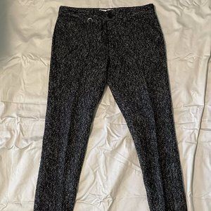 Mens Publish Wool Blend Herringbone Pants